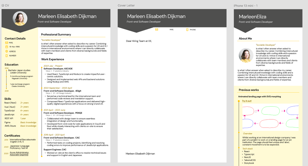 design process behind this portfolio